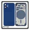 iPhone 12 Mini, iPhone12 Mini (A2399, A2176) Rear Back Battery Cover Middle Frame- Housing Πίσω Κάλυμμα Καπάκι Πλάτη Μπαταρίας - Σασί + Side Keys Πλαϊνά πλήκτρα  + Sim Tray Θήκη Κάρτας Blue Μπλε (Ref By Apple)