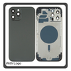 iPhone 12 Pro Max, iPhone 12 ProMax (A2411, A2342) Rear Back Battery Cover Middle Frame- Housing Πίσω Κάλυμμα Καπάκι Πλάτη Μπαταρίας - Σασί + Side Keys Πλαϊνά πλήκτρα  + Sim Tray Θήκη Κάρτας Graphite Μαύρο (Ref By Apple)