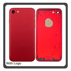 iPhone 7, iPhone7 (A1660, A1778) Rear Back Battery Cover Middle Frame- Housing Πίσω Κάλυμμα Καπάκι Πλάτη Μπαταρίας - Σασί + Side Keys Πλαϊνά πλήκτρα  + Sim Tray Θήκη Κάρτας Red Κόκκινο (Ref By Apple)
