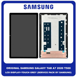 Original Γνήσιο Samsung Galaxy Tab A7 2020 T500 10.4 (SM-T500, SM-T505) TFT LCD Display Screen Assembly Οθόνη + Touch Screen Digitizer Μηχανισμός Αφής Dark Grey Black Μαύρο GH81-19690A (Service Pack By Samsung)