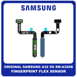 Γνήσια Original Samsung Galaxy A32 5G, A 32 5G (SM-A326B, SM-A326B/DS) Fingerprint Flex Sensor Αισθητήρας Δακτυλικού Αποτυπώματος Awesome Blue Μπλε GH96-14184B (Service Pack By Samsung)