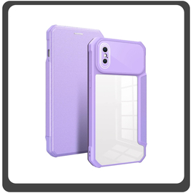 Θήκη Book, Δερματίνη Magnetic Leather Purple Μωβ For iPhone X/XS