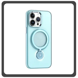 Θήκη Πλάτης - Back Cover, Silicone Σιλικόνη Rotating Magnetic Bracket Protective Case Blue Μπλε For iPhone 14 Pro