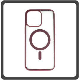 Θήκη Πλάτης - Back Cover, Silicone Σιλικόνη Material Frosted Edge Macaroon Magnetic Case Plum Purple Μωβ For iPhone 13 Pro Max