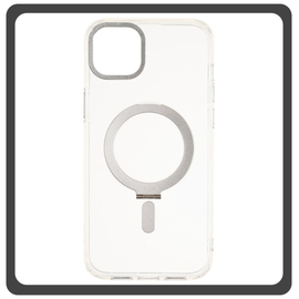 Θήκη Πλάτης - Back Cover, Silicone Σιλικόνη Creative Invisible Bracket Protective Case Silver Ασημί For iPhone 14