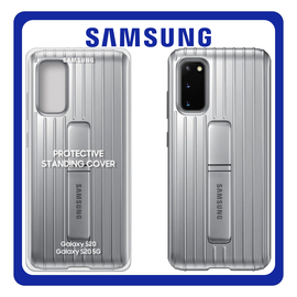 Original Samsung S20 4G / S20 5G Θήκη Πλάτης - Back Cover, Protective Standing Cover Silver Ασημί