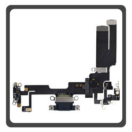 HQ OEM Συμβατό Με Apple iPhone 14 (A2882, A2649) Charging Dock Connector Lightning Flex Καλωδιοταινία Κονέκτορας Φόρτισης + Microphone Μικρόφωνο Blue Μπλε (Premium A+)