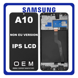 HQ OEM Συμβατό Με Samsung Galaxy A10 (SM-A105G) (NON EU VERSION) IPS LCD Display Screen Assembly Οθόνη + Touch Screen Digitizer Μηχανισμός Αφής + Frame Bezel Πλαίσιο Σασί Black Μαύρο (Premium A+)