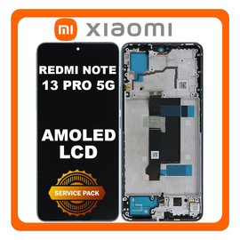 Γνήσια Original Redmi Note 13 Pro 5G (2312DRA50C, 2312CRAD3C), AMOLED LCD Display Screen Assembly Οθόνη + Touch Screen Digitizer Μηχανισμός Αφής + Frame Bezel Πλαίσιο Σασί Ocean Teal Μπλε 5600010N1600 (Service Pack By Xiaomi)