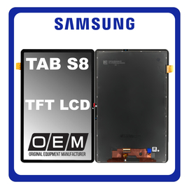 HQ OEM Συμβατό Με Samsung Galaxy Tab S8 11.0 (SM-X700, SM-X706) TFT LCD Display Screen Assembly Οθόνη + Touch Screen Digitizer Μηχανισμός Αφής Black Μαύρο (Premium A+)