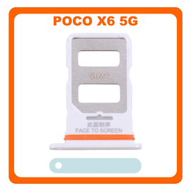 Γνήσια Original Xiaomi Poco X6 5G (23122PCD1G, 23122PCD1I) SIM Card Tray Υποδοχέας Βάση Θήκη Κάρτας SIM Green Πράσινο (Service Pack By Xiaomi)