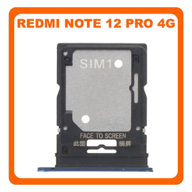 Γνήσια Original Xiaomi Redmi Note 12 4G (23021RAAEG, 23021RAA2Y) SIM Card Tray + Micro SD Tray Slot Υποδοχέας Βάση Θήκη Κάρτας SIM Ice Blue Μπλε (Service Pack By Xiaomi)