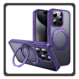 Θήκη Πλάτης - Back Cover, Silicone Σιλικόνη Purple Μωβ Mag Ring Rotating Case iPhone 15 Pro