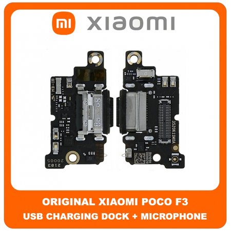 Γνήσια Original Xiaomi Poco F3 (M2012K11AG), USB Type-C Charging Dock Connector Flex Sub Board, Καλωδιοταινία Υπό Πλακέτα Φόρτισης + Microphone Μικρόφωνο 560001K11A00 (Service Pack By Xiaomi)