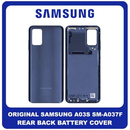 Γνήσια Original Samsung Galaxy A03s (SM-A037G, SM-A037U​) Rear Back Battery Cover Πίσω Κάλυμμα Καπάκι Πλάτη Μπαταρίας Blue Μπλε GH81-21305A (Service pack By Samsung)