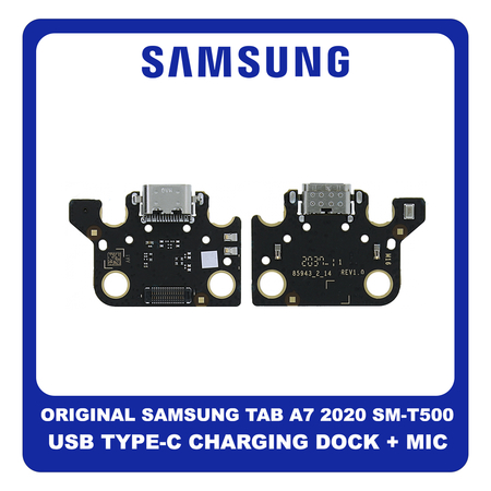 Γνήσια Original Samsung Galaxy Tab A7 2020 T500 10.4 (SM-T500, SM-T505, SM-T505N) USB Type-C Charging Dock Connector Flex Sub Board, Καλωδιοταινία Υπό Πλακέτα Φόρτισης + Microphone Μικρόφωνο GH81-19632A (Service Pack By Samsung)