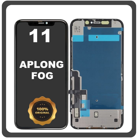 Original FOG Συμβατό Με Apple iPhone 11, iPhone11 (A2221, A2111) APLONG LCD Display Screen Assembly Οθόνη + Touch Screen Digitizer Μηχανισμός Αφής Black Μαύρο (Lifetime Warranty​)