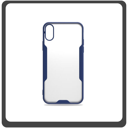 Θήκη Πλάτης - Back Cover, Silicone Σιλικόνη TPU-Rimmed Acrylic Protective Case Blue Μπλε For iPhone X/XS