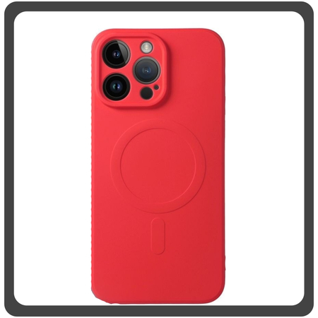 Θήκη Πλάτης - Back Cover, Silicone Σιλικόνη Liquid Silicone Magnetic Protection Case Red Κόκκινο For iPhone 14 Pro Max