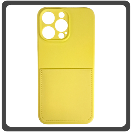 Θήκη Πλάτης - Back Cover, Silicone Σιλικόνη Liquid Inserted TPU Protective Case Yellow Κίτρινο For iPhone 14 Pro Max