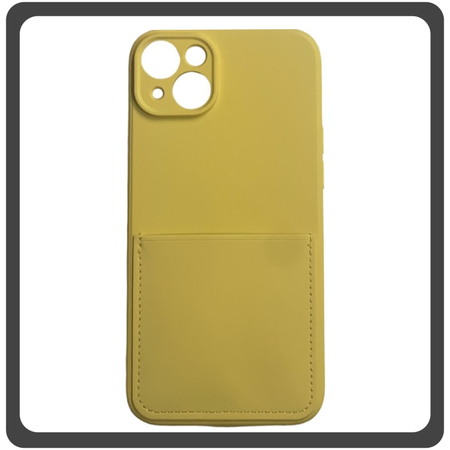 Θήκη Πλάτης - Back Cover, Silicone Σιλικόνη Liquid Inserted TPU Protective Case Yellow Κίτρινο For iPhone 14 Plus