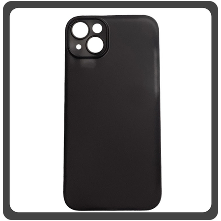 Θήκη Πλάτης - Back Cover, Silicone Σιλικόνη Ultra Thin Feather PP Case Dark Black Μαύρο For iPhone 14