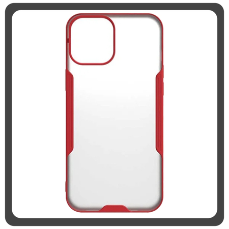 Θήκη Πλάτης - Back Cover, Silicone Σιλικόνη TPU-Rimmed Acrylic Protective Case Red Κόκκινο For iPhone 12 / 12 Pro