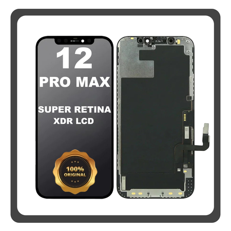 Γνήσια Original FOG For Apple iPhone 12 Pro Max, iPhone 12 ProMax (A2411, A2342) Super Retina XDR OLED LCD Display Screen Assembly Οθόνη + Touch Screen Digitizer Μηχανισμός Αφής Black Μαύρο (0% Defective Returns)