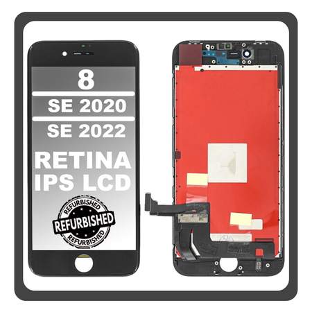 iPhone 8 (A1863, A1905) / iPhone SE (2020) (A2275, A2296) / iPhone SE (2022) (A2783, A2595) Retina IPS LCD Display Screen Assembly Οθόνη + Touch Screen Digitizer Μηχανισμός Αφής Space Gray Μαύρο (Ref By Apple) (0% Defective Returns)
