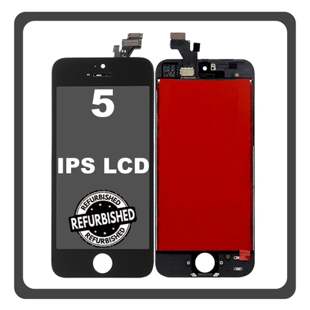 iPhone 5, iPhone5 (A1428, A1429) IPS LCD Display Screen Assembly Οθόνη + Touch Screen Digitizer Μηχανισμός Αφής Black Μαύρο (Ref By Apple) (Lifetime Warranty​)