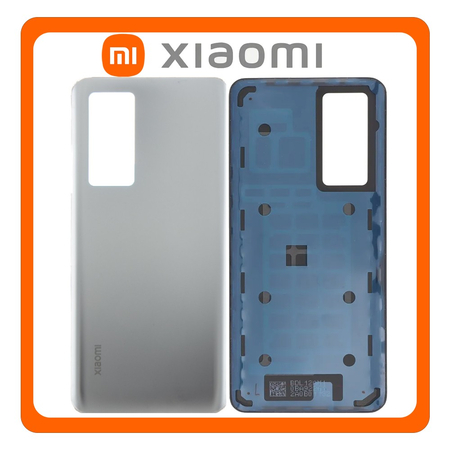 HQ OEM Συμβατό Με Xiaomi 12T 5G (22071212AG) / 12T Pro (22081212UG, 22081212G), Rear Back Battery Cover Πίσω Καπάκι Πλάτη Μπαταρίας Silver Ασημί (Premium A+)