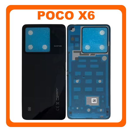 Γνήσια Original Xiaomi Poco X6 5G (23122PCD1G, 23122PCD1I) Rear Back Battery Cover Πίσω Κάλυμμα Καπάκι Πλάτη Μπαταρίας Black Μαύρο (Service Pack By Xiaomi)