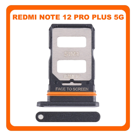 Γνήσια Original Xiaomi Redmi Note 12 Pro+ (22101316UCP, 22101316UG) SIM Card Tray Υποδοχέας Βάση Θήκη Κάρτας SIM Black Μαύρο (Service Pack By Xiaomi)