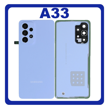 HQ OEM Συμβατό Με Samsung Galaxy A33 5G (SM-A336E, SM-A336B) Rear Back Battery Cover + Camera Lens Πίσω Κάλυμμα Καπάκι Πλάτη Μπαταρίας + Τζαμάκι Κάμερας Blue Μπλε (Premium A+)