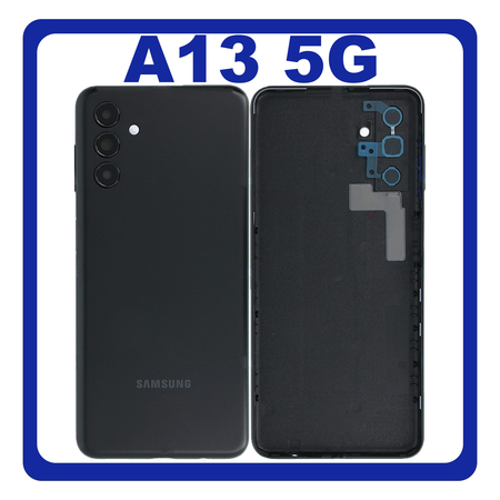 HQ OEM Συμβατό Με Samsung Galaxy A13 5G (SM-A136U, SM-A136U1) Rear Back Battery Cover + Camera Lens Πίσω Κάλυμμα Καπάκι Πλάτη Μπαταρίας + Τζαμάκι Κάμερας Black Μαύρο (Premium A+)